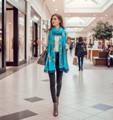 180x90 Seidenschal Van Gogh Blau klassisch Stil